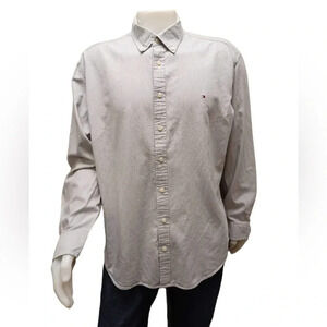Tommy Hilfiger Long Sleeve Button Down Grey Dress Shirt Size XXL